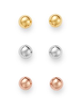 Bloomingdale's - Ball Stud Earrings Set in 14K Yellow, White & Rose Gold - 100% Exclusive