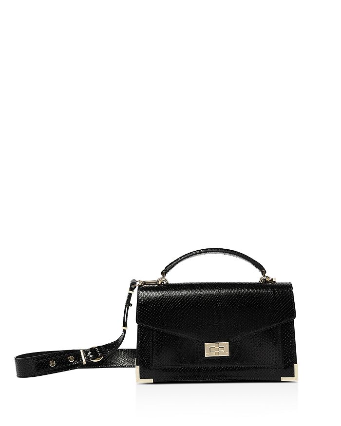 THE KOOPLES EMILY SMALL PYTHON-EMBOSSED LEATHER SHOULDER BAG,AFSEMILYM36