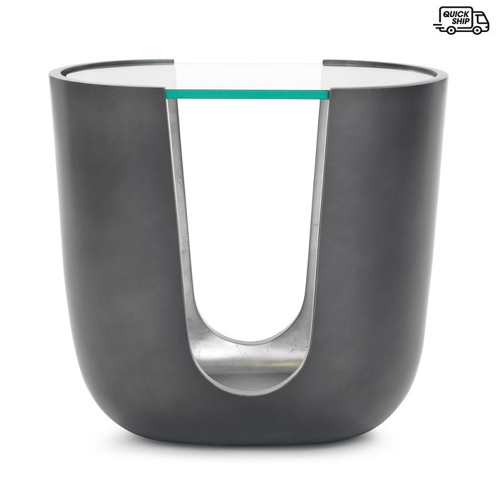 Mitchell Gold Bob Williams Soleil Pull Up Table In Glass Pewter