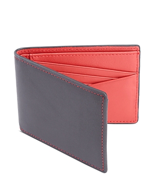 Royce New York Leather Rfid-blocking 100 Step Wallet In Navy/red