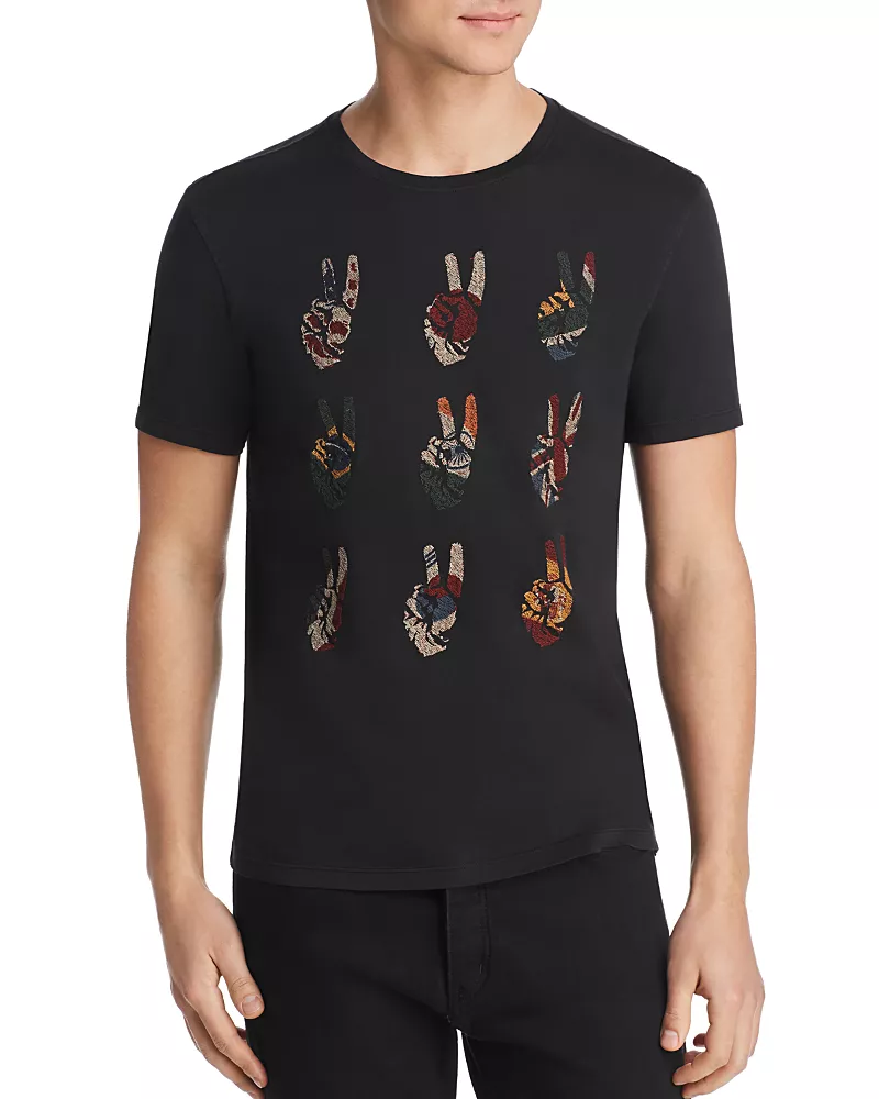 John Varvatos Star Usa Peace Symbol Graphic Tee