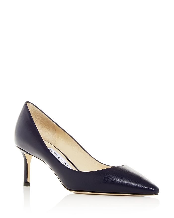 Jimmy Choo Women's Romy 60 Pointed-toe Pumps In Navy Leather