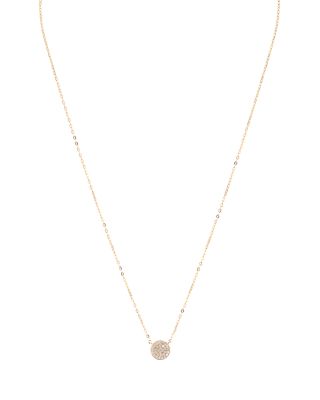 Small Circle Pendant Necklace, 14"
