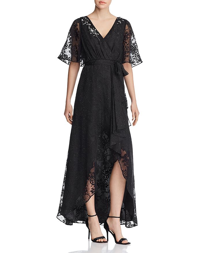 Aidan Mattox Embroidered Faux-Wrap Gown | Bloomingdale's