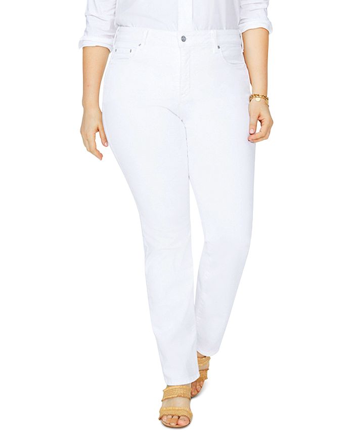 Nydj Plus Marilyn Straight-leg Jeans In Optic White