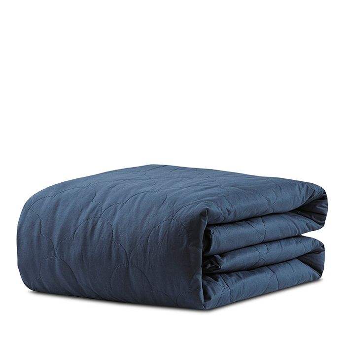 Beautyrest Deluxe Quilted Cotton 18 Lb. Weighted Blanket In Navy