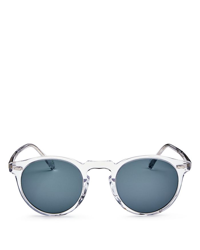Oliver Peoples Unisex Gregory Peck Mirrored Sunglasses, 47mm In Clear/smoke