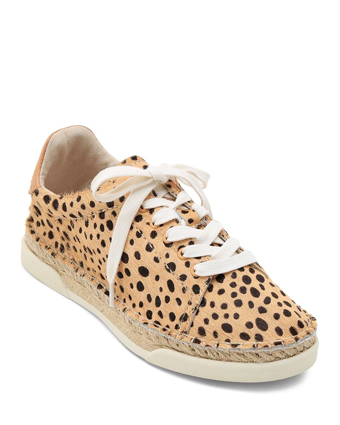 DOLCE VITA WOMEN'S MADOX LEOPARD PRINT CALF HAIR LACE-UP SNEAKERS,MADOX