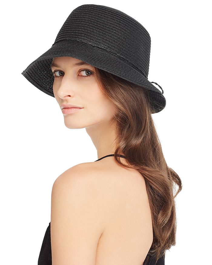 August Hat Company Paper Cloche Hat In Black
