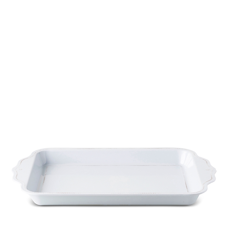 Juliska Berry And Thread Rectangular Melamine Serving Tray In Whitewash