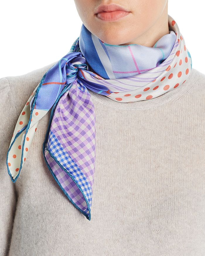 Jane Carr Mixed-print Silk Scarf In Multi | ModeSens