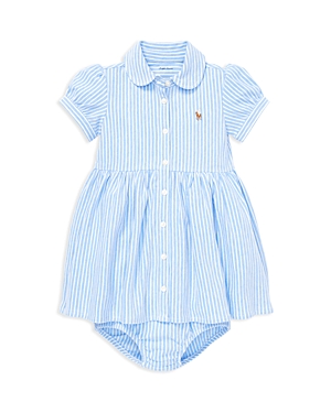 Polo Ralph Lauren Girls' Striped Oxford Dress & Bloomers Set - Baby In Harbor Island Blue