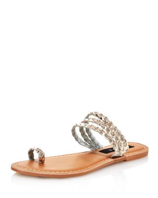 strappy braided sandals