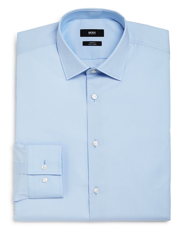 Shop Hugo Boss Basic Solid Slim Fit Dress Shirt In Light Blue