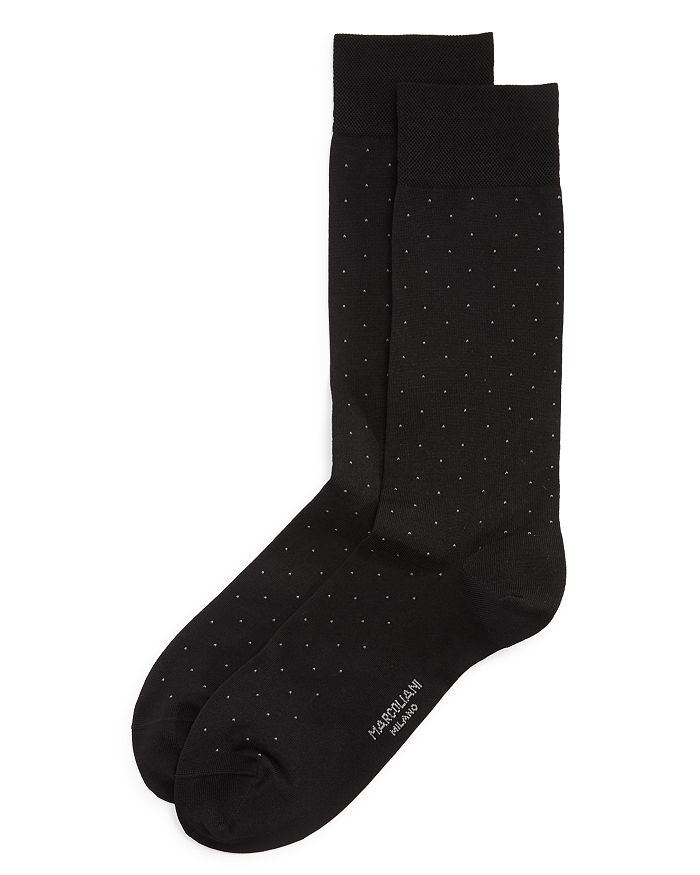 Marcoliani Lisle Pin-dot Socks In Black