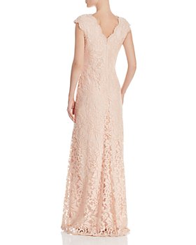 Tadashi Shoji Womens Beige Lace Embellished Evening Dress Gown 4 BHFO 3273 
