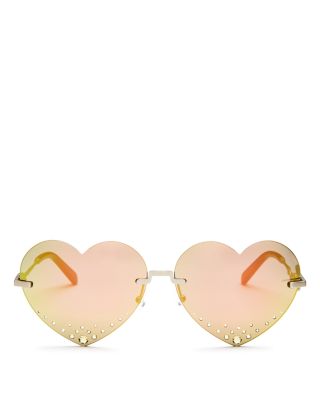 Embellished Heart Sunglasses, 63mm 