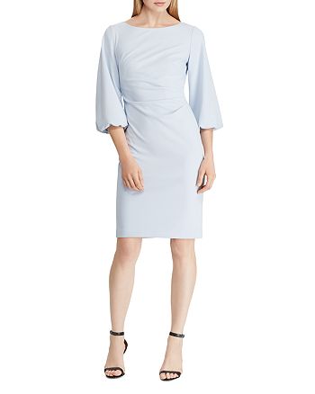 Ralph Lauren Puff-Sleeve Crepe Dress | Bloomingdale's