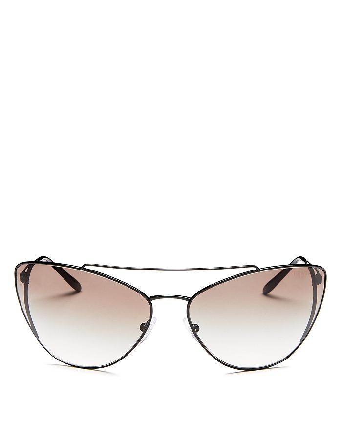Prada Women's Brow Bar Cat Eye Sunglasses, 68mm In Black/gray Gradient