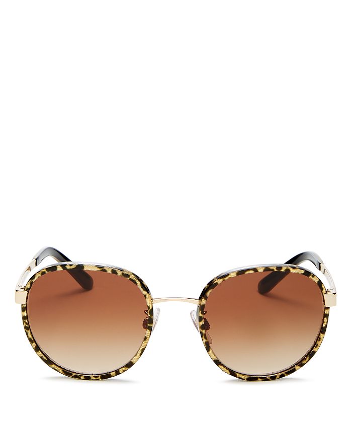 Dolce & Gabbana Women's Round Sunglasses, 52mm In Gold/gold Gradient
