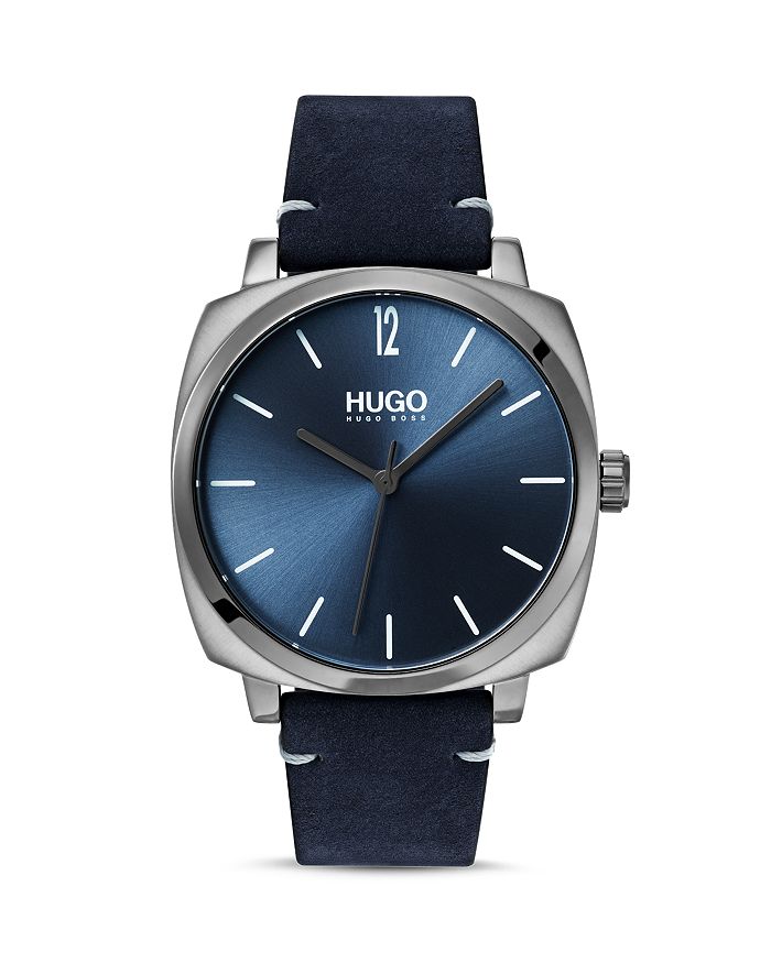 HUGO #OWN BLUE LEATHER STRAP WATCH, 40MM,1530069