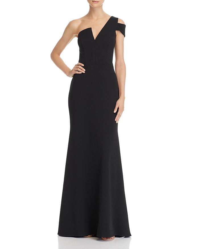 Aqua One-shoulder Ruffled Gown - 100% Exclusive In Black