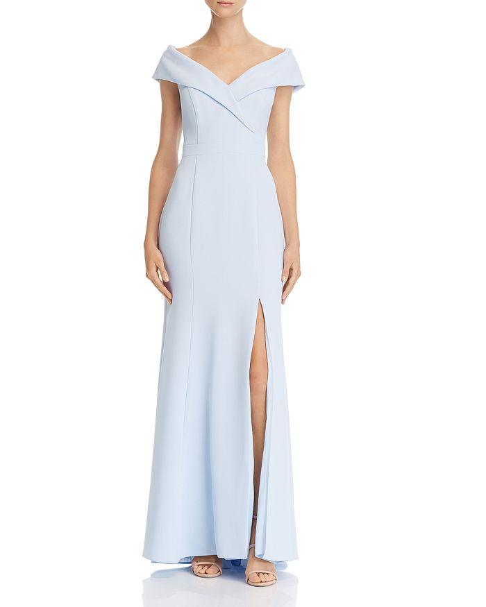 Aqua Off-the-shoulder Crepe Dress - 100% Exclusive In Light Blue | ModeSens