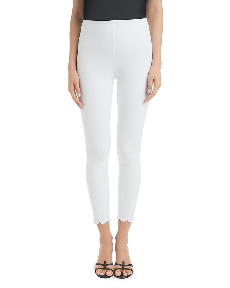 Lyssé Denim Scalloped Ankle Leggings In White In White