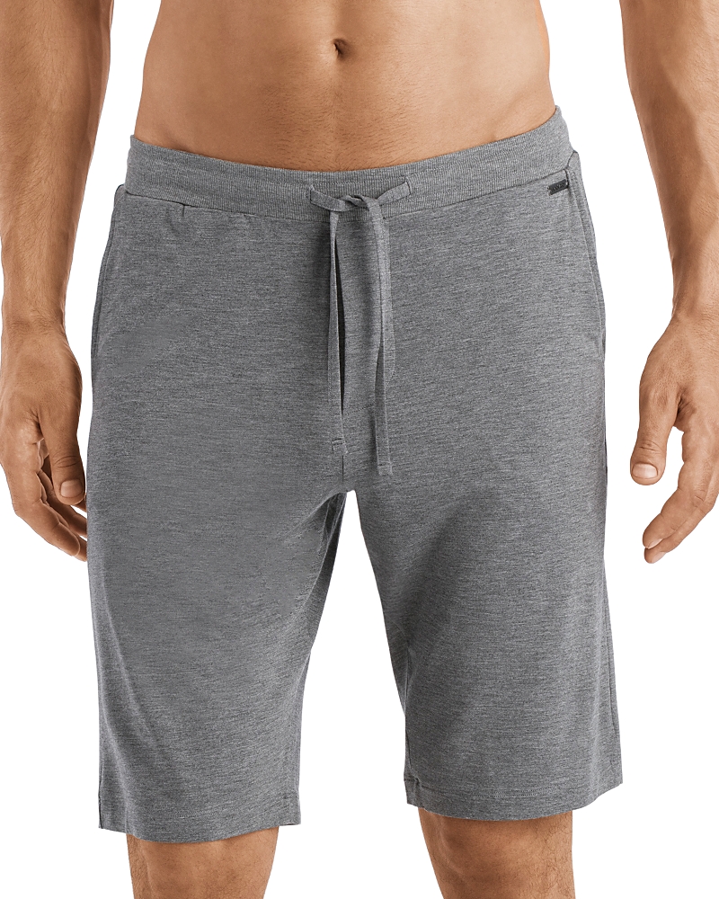 Hanro Leisure Drawstring Jersey Shorts In Stone Melange