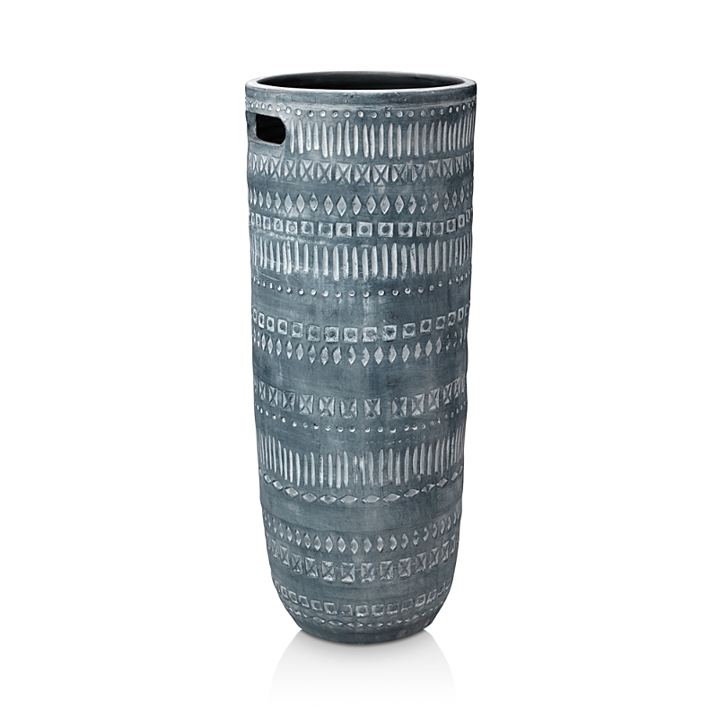 Jamie Young Large Zion Ceramic Vase In Dark Gray