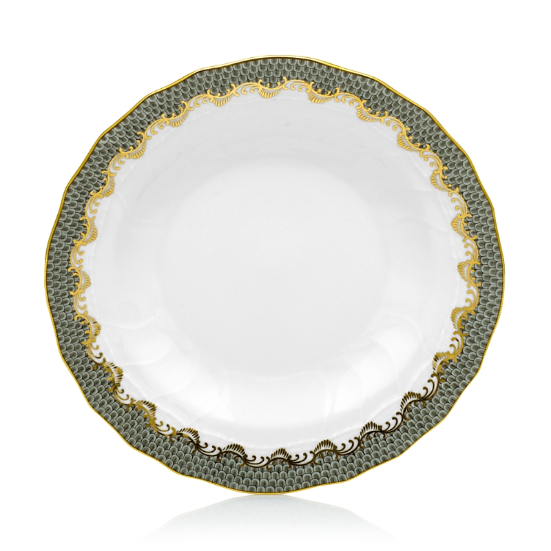 Herend Fishscale Service Plate In Gray