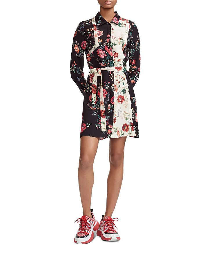 Maje floral print shirt dress top
