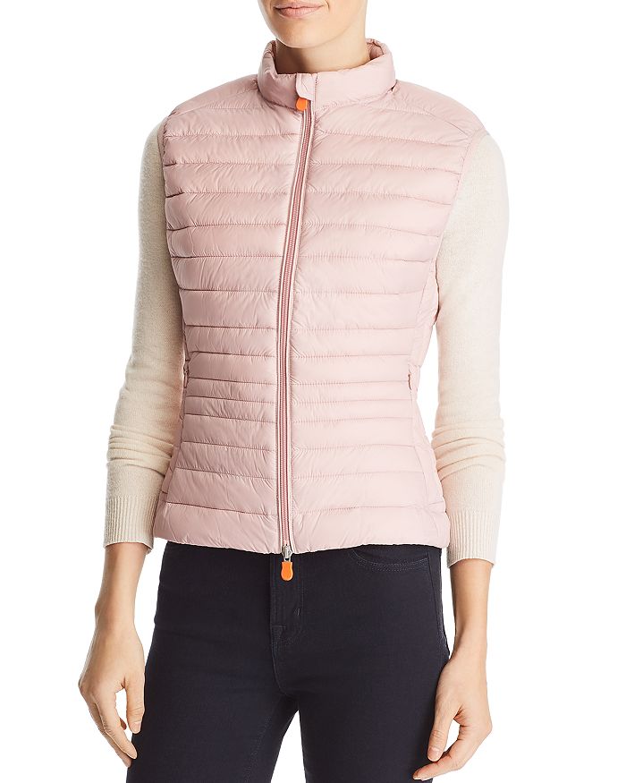 Save The Duck Quilted Packable Vest In Blush Pink