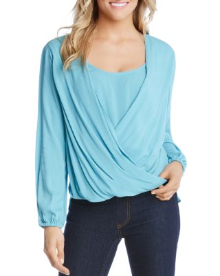 Karen Kane - Layered Drape-Front Top