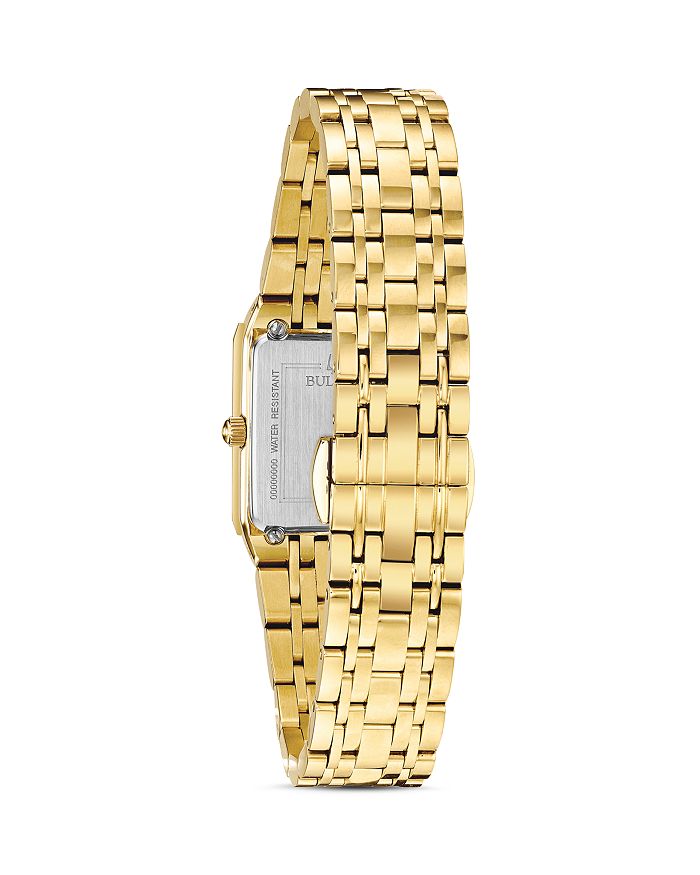 Shop Bulova Futuro Quadra Gold-tone Link Bracelet Watch, 20mm X 32mm