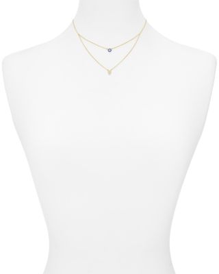 Double Strand Hamsa Pendant Necklace in 14K Gold-Plated Sterling Silver or Sterling Silver, 14"-16" - Exclusive