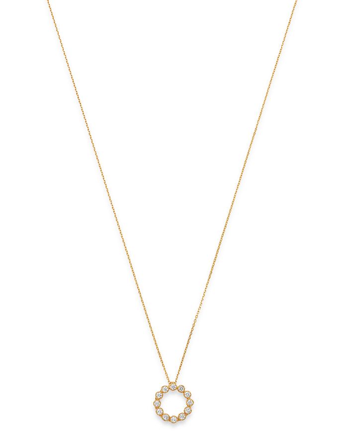 Bloomingdale's Diamond Circle Pendant Necklace In 14k Yellow Gold, 0.30 Ct. T.w. - 100% Exclusive In White/gold