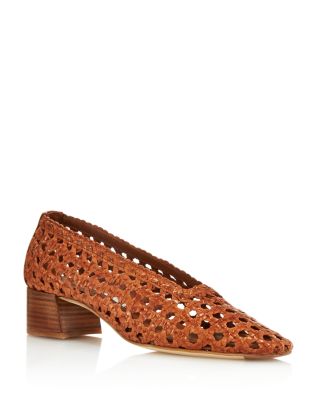 weaved leather shoes