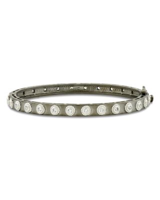 Freida Rothman - Studded Eternity Bangle Bracelet in Rhodium-Plated & Platinum-Plated Sterling Silver