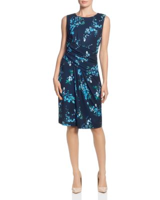 T Tahari Floral-Print Draped Dress | Bloomingdale's