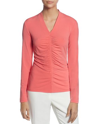 T Tahari - Long-Sleeve Ruched Top