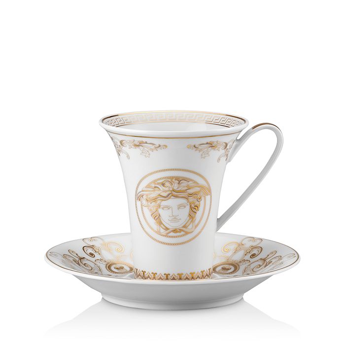 Shop Versace Rosenthal  Medusa Gala Coffee Cup & Saucer In Gold