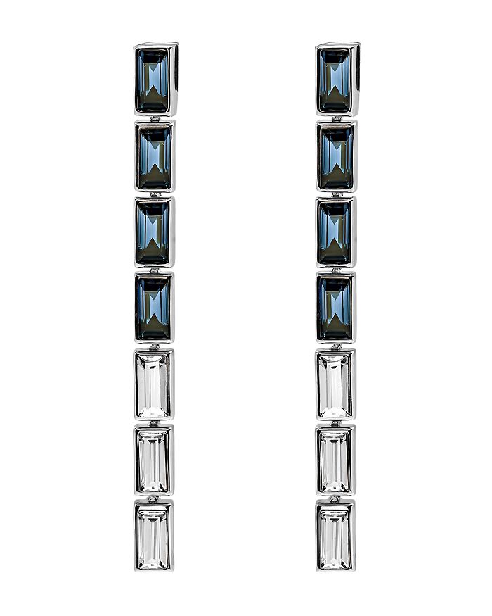 Atelier Swarovski Core Collection Fluid Azzurro Linear Drop Earrings In Montana/silvershade
