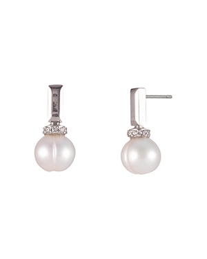 CAROLEE CULTURED FRESHWATER PEARL SMALL DROP EARRINGS IN STERLING SILVER,CLP00948S130