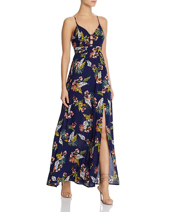 AQUA Tropical Print Maxi Dress - 100% Exclusive | Bloomingdale's