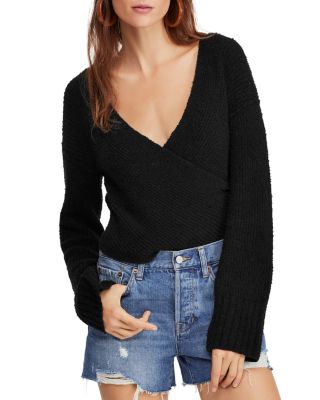 Free People - Ribbed Faux-Wrap Sweater