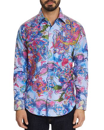 Robert Graham Limited Edition Embroidered Mixed Print Classic Fit Shirt ...