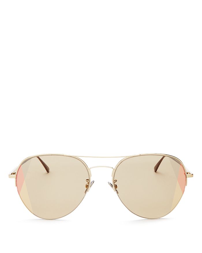 Bottega Veneta Women's Mirrored Brow Bar Aviator Sunglasses, 58mm ...