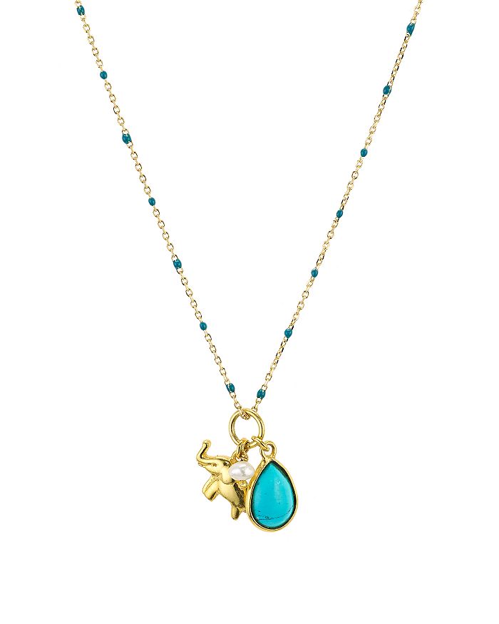 ARGENTO VIVO ENAMEL DETAIL CHAIN CHARM NECKLACE IN 14K GOLD-PLATED STERLING SILVER 16,826391GMUL