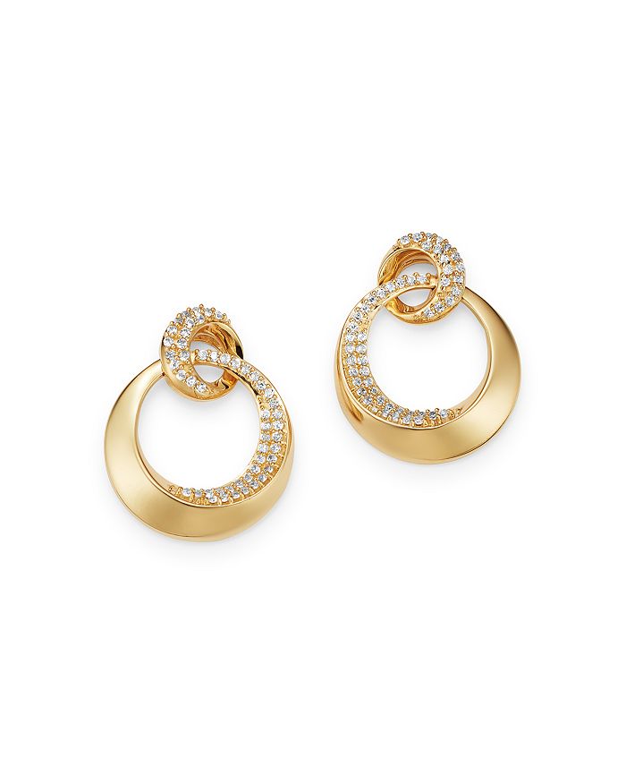 Bloomingdale's Diamond Door Knocker Earrings In 14k Yellow Gold, 0.50 Ct. T.w. - 100% Exclusive In White/gold